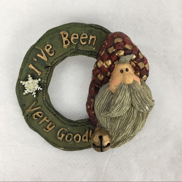 Jewelry - "I've Been Very Good"  Santa Stocking Cap Snowflake Christmas Holiday Brooch